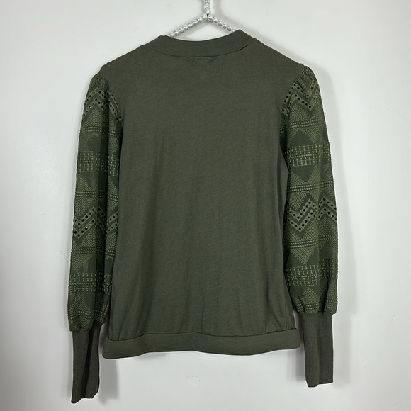 Anthropologie Tiny Green Helen Lace Mock Neck Long Sleeve Top XS - Picture 8 of 10